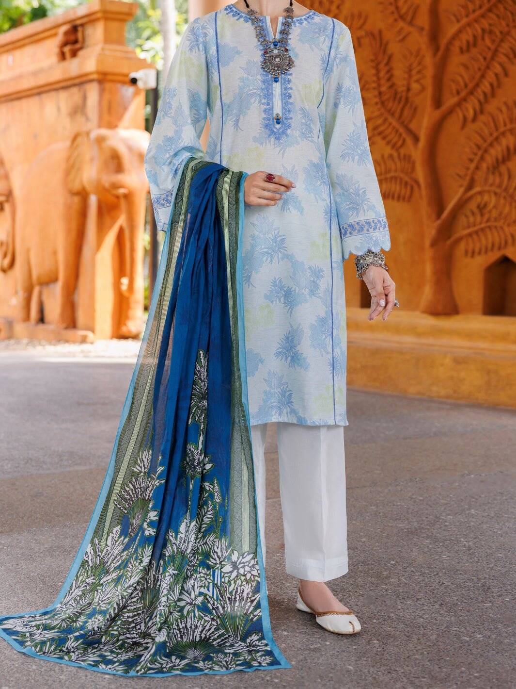 Almirah Sky Blue Lawn Embroidered Suit