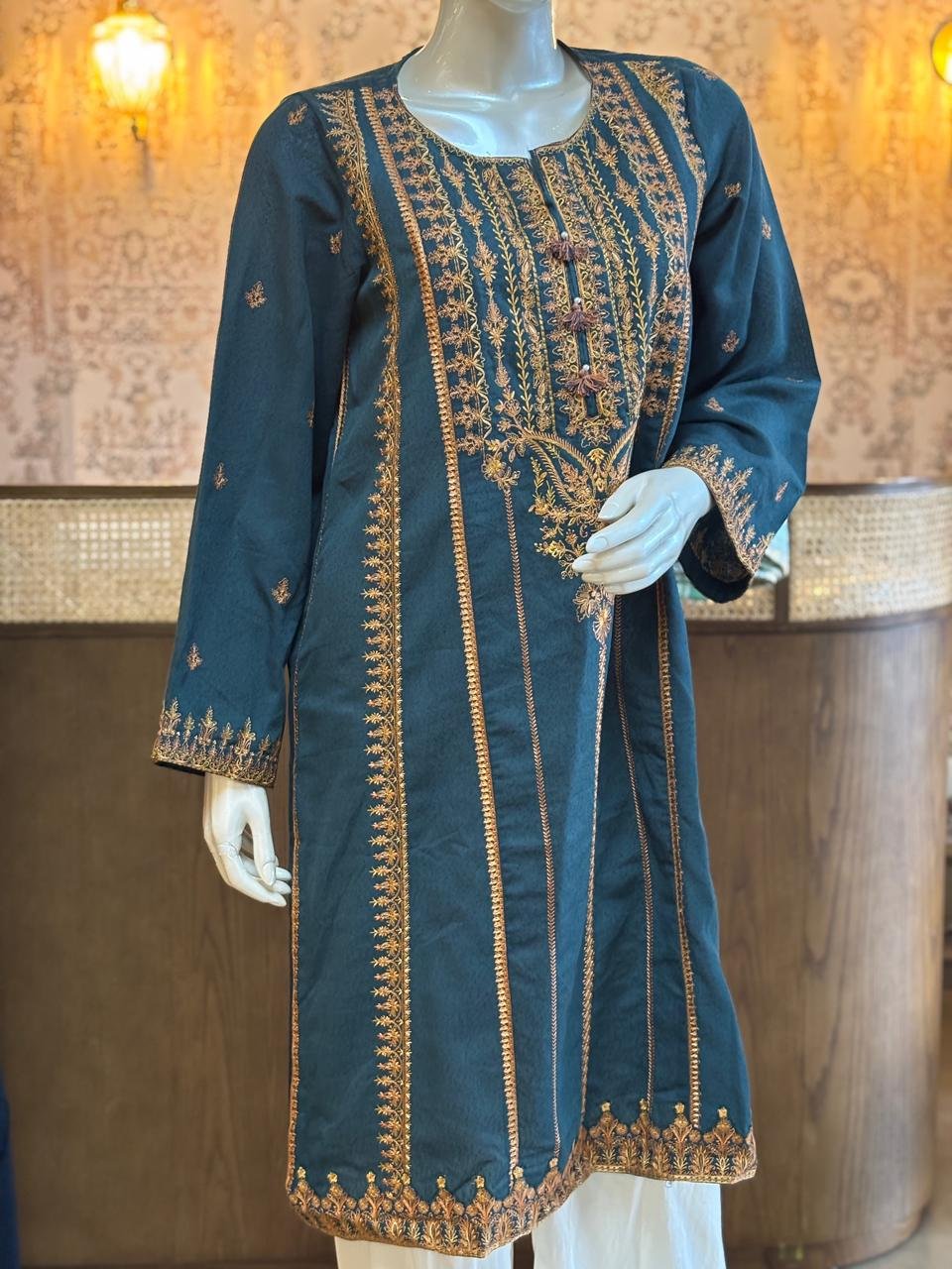 Sapphire Embroidered Karandi Long top