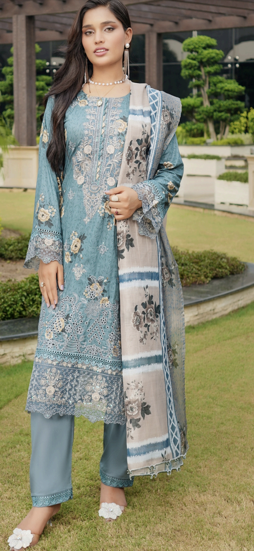 Munira Embroidered Lawn Suit