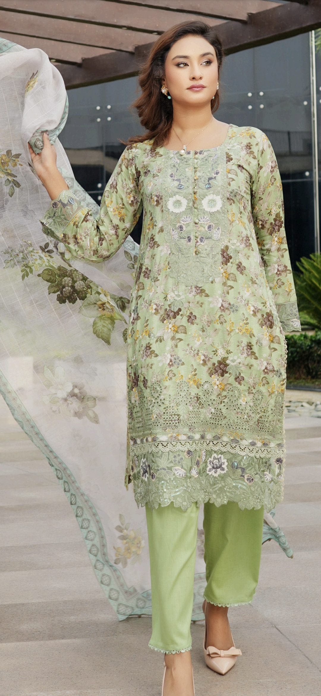 Munira Embroidered Lawn Suit