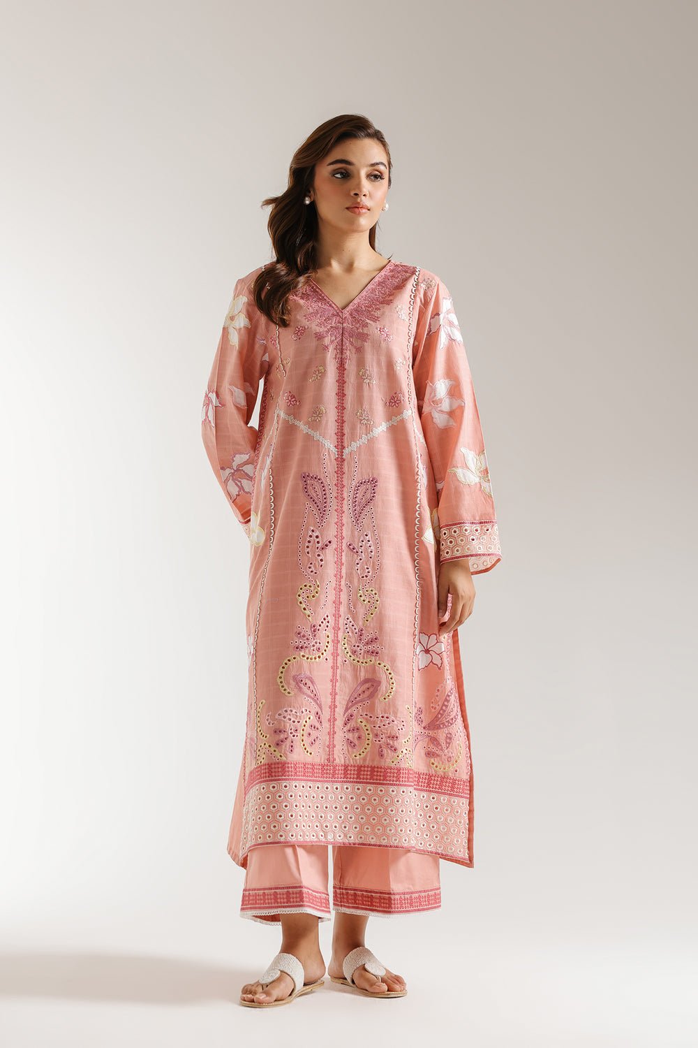 Ethnc Stitched Embroidered Suit