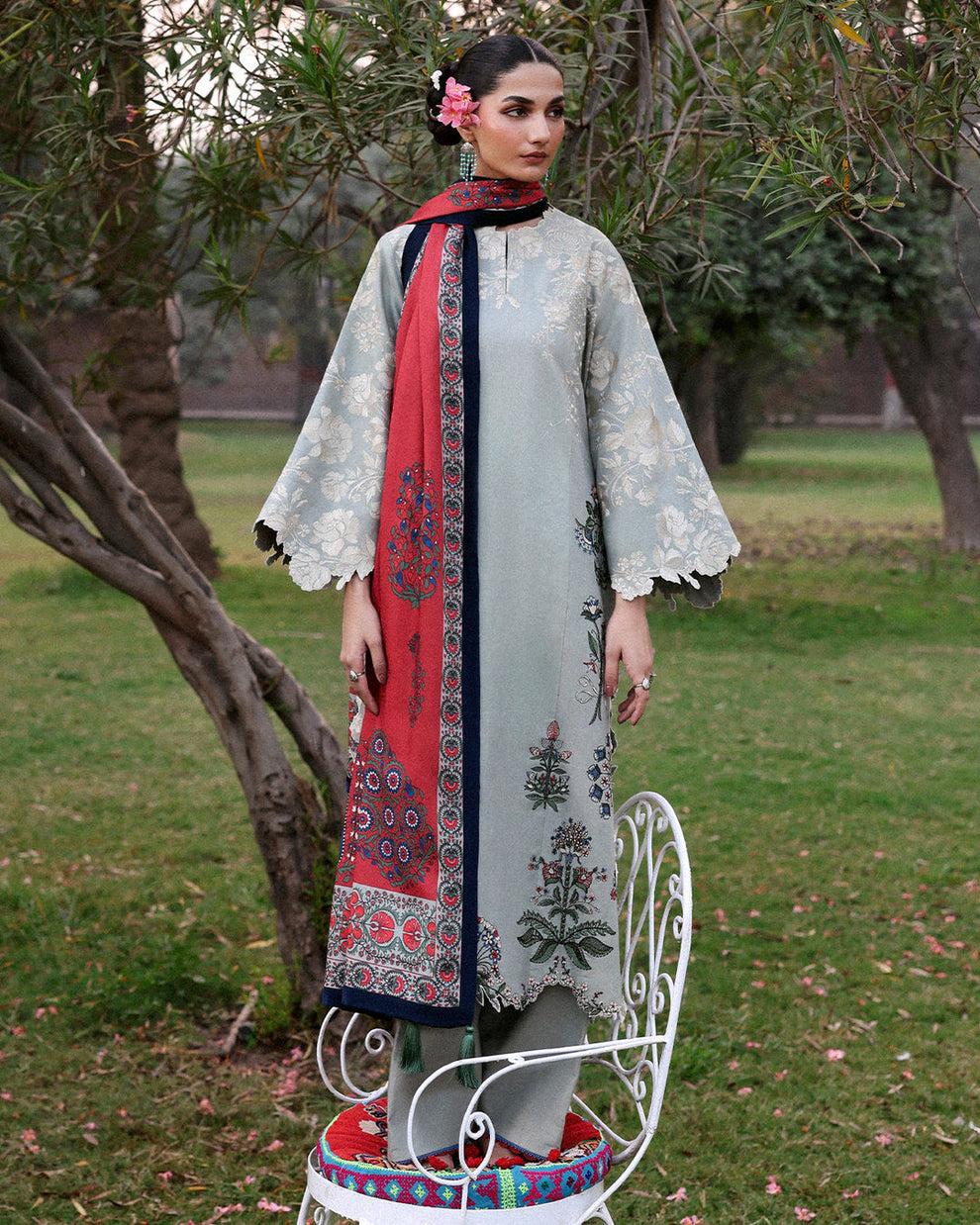 Jugnu Lahore Embroidered Khaddar Suit