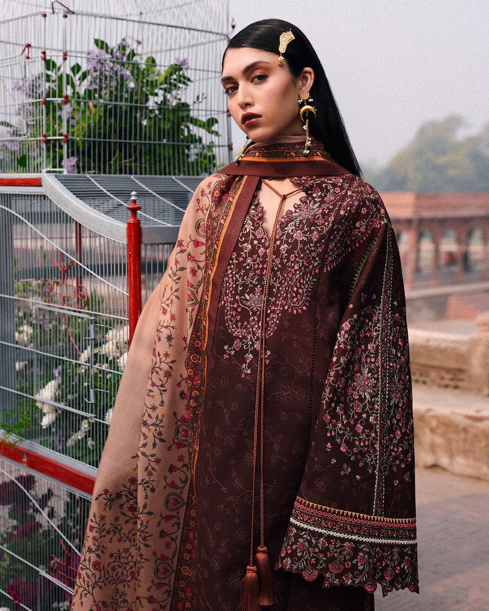Jugnu Lahore Embroidered Khaddar Suit