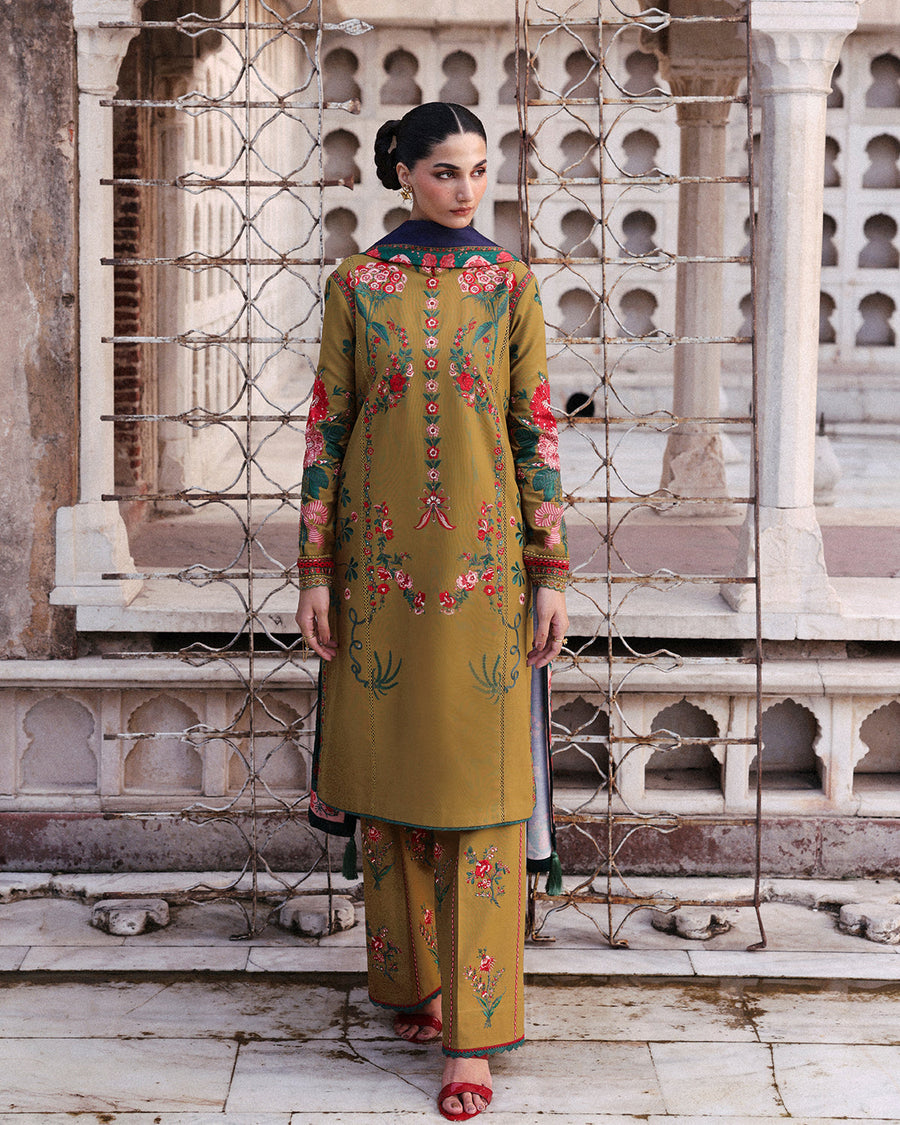 Jugnu Lahore Embroidered Khaddar Suit.
