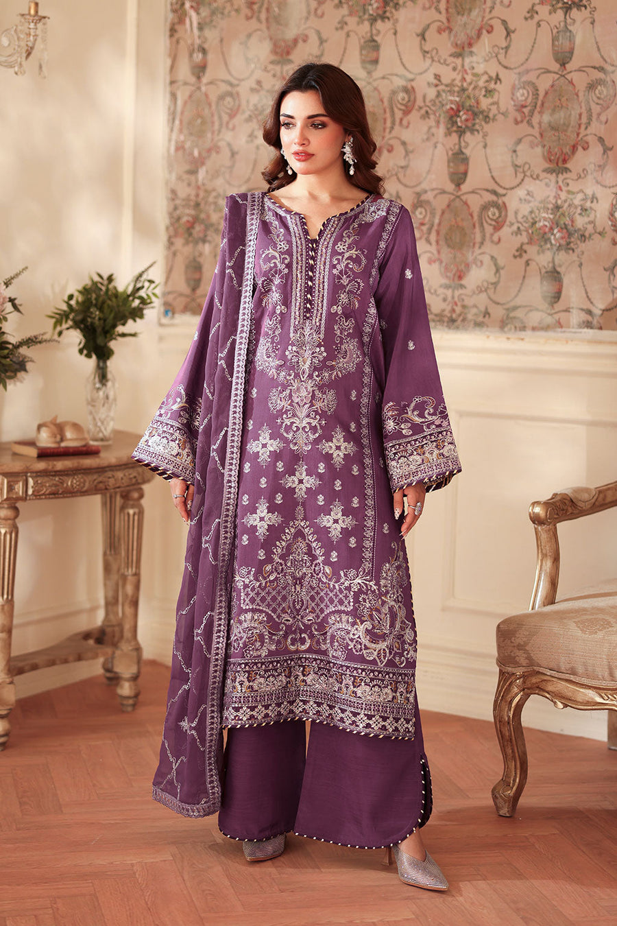 Ramsha Embroidered Raw Silk Suit