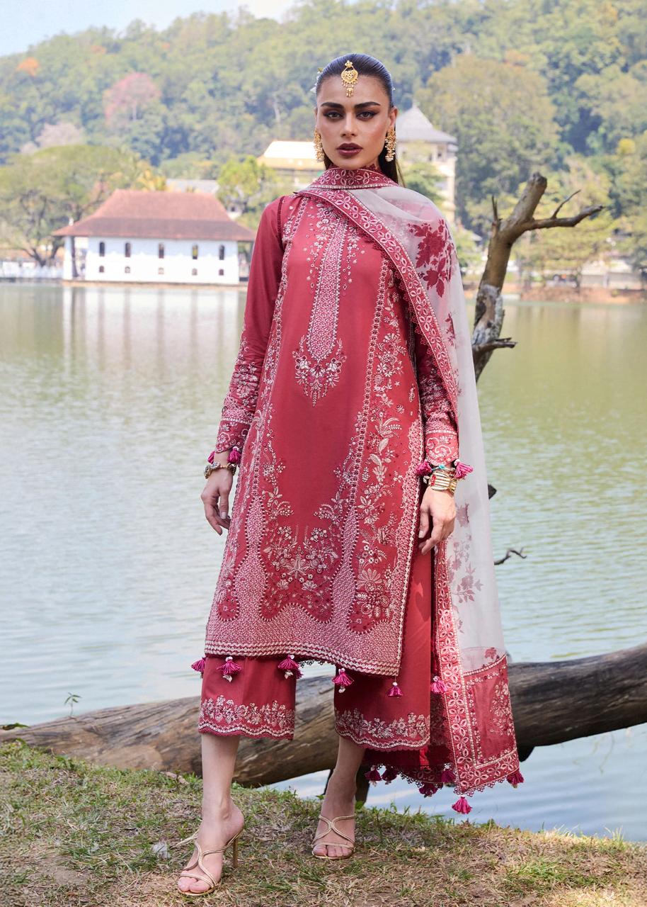 Hussain Rehaar Luxury Embroidered Lawn Suit