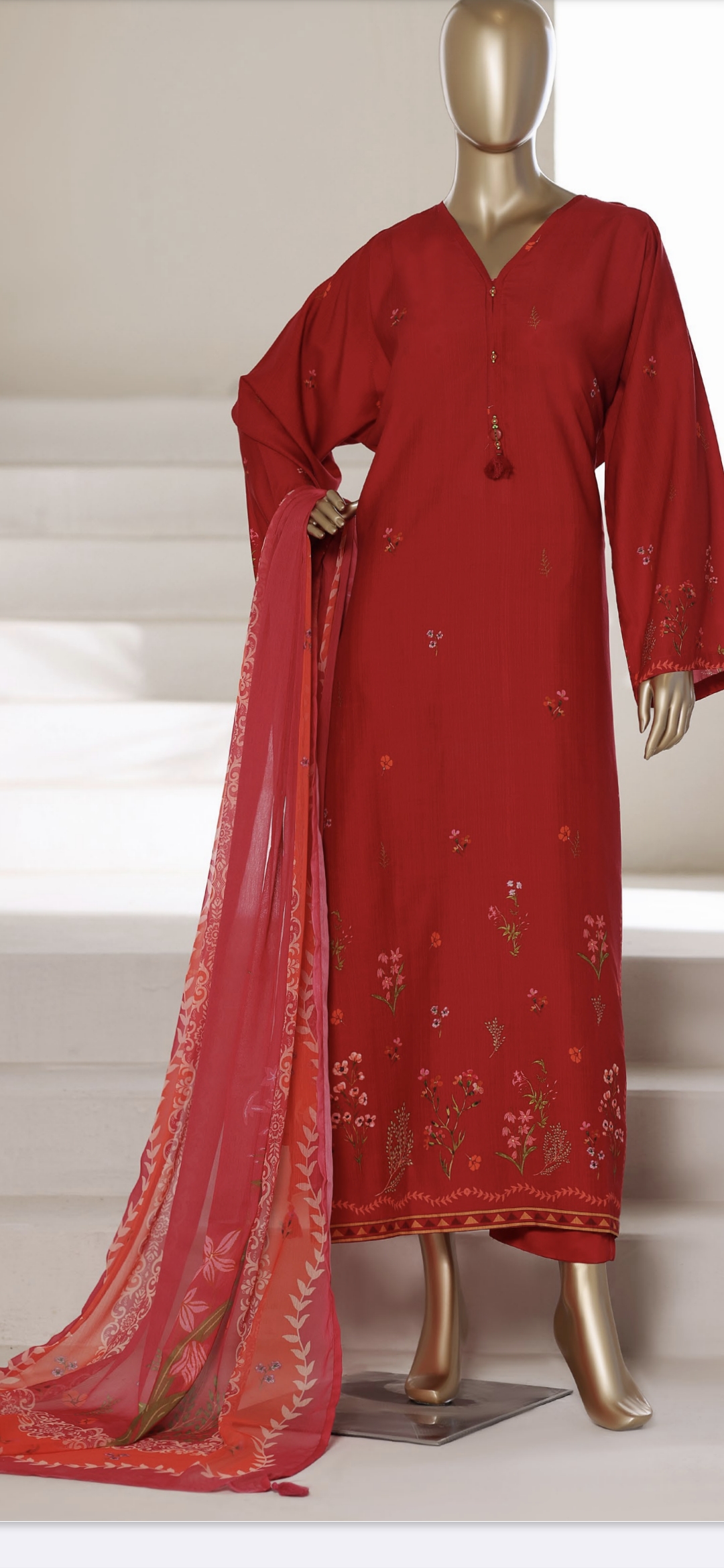 Ready to wear Kaftan with Bottom and Dupatta