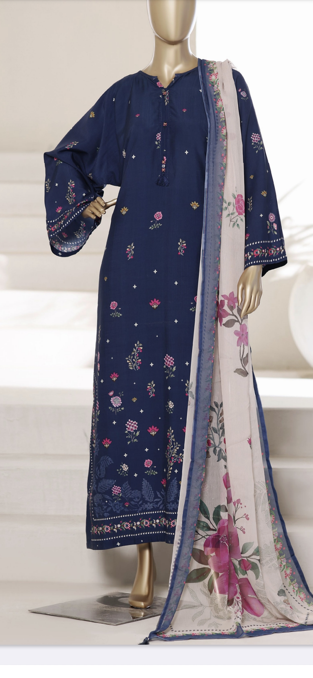 Ready-to-wear Kaftan with Bottom and Dupatta