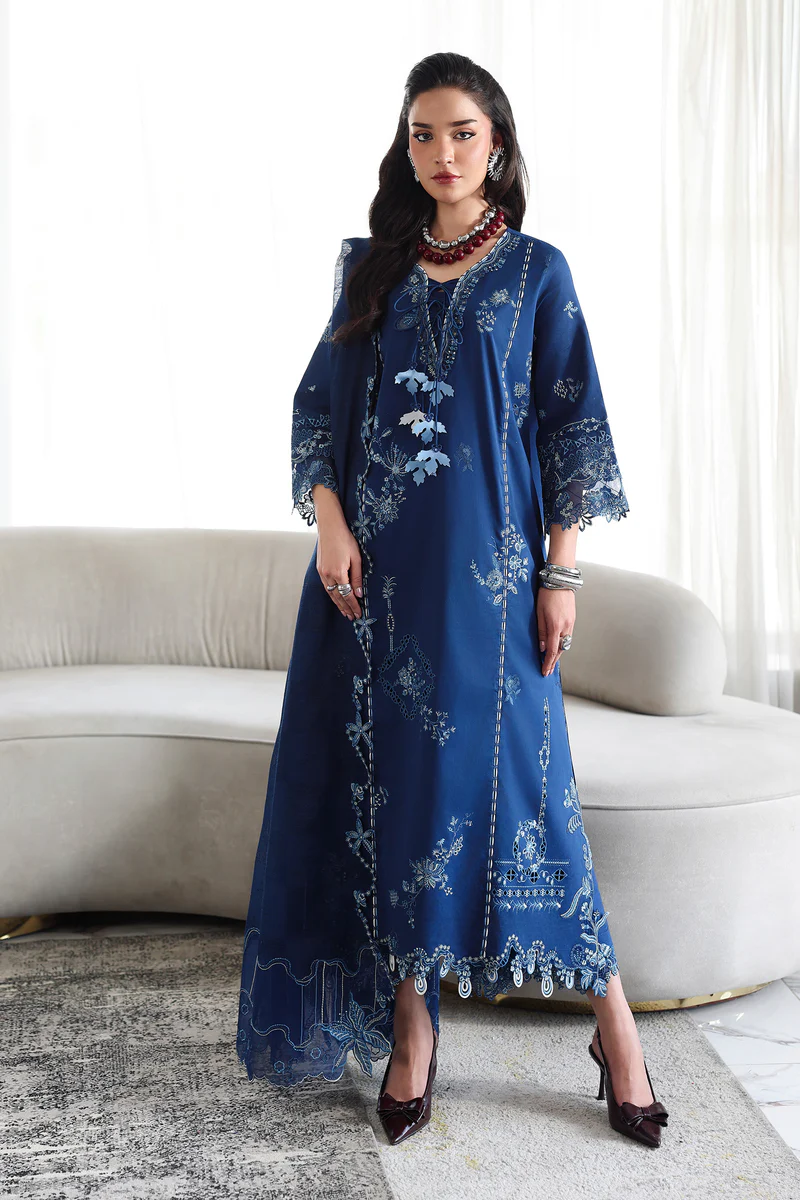 Qalamkar Q line Embroidered Suit