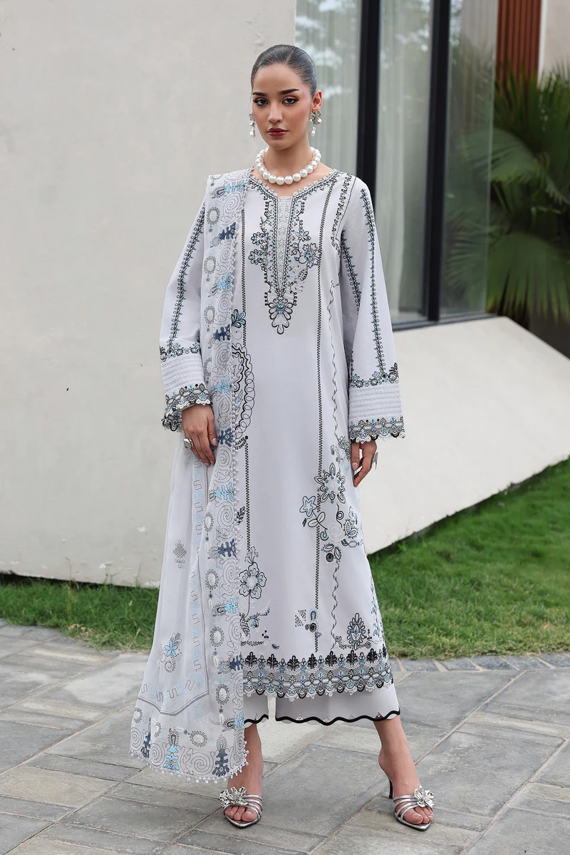 Qalamkar Q line Embroidered Suit