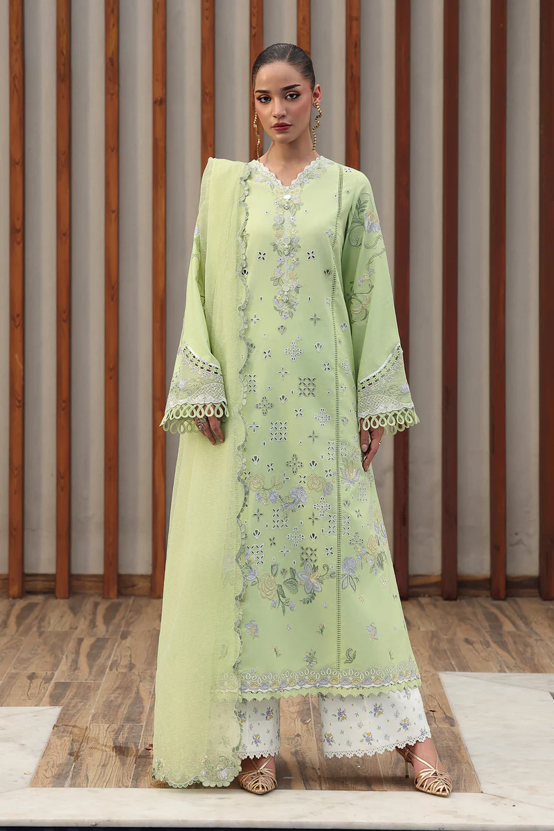 Qalamkar Q line Embroidered Suit