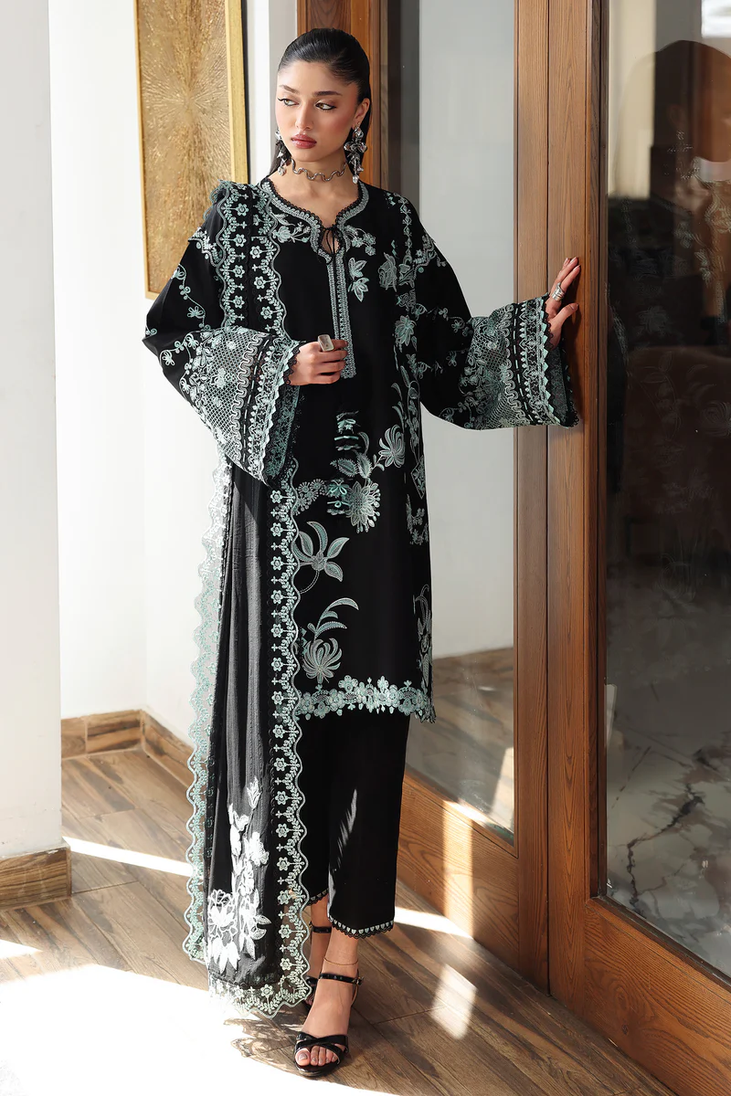 Qalamkar Q line Embroidered Suit