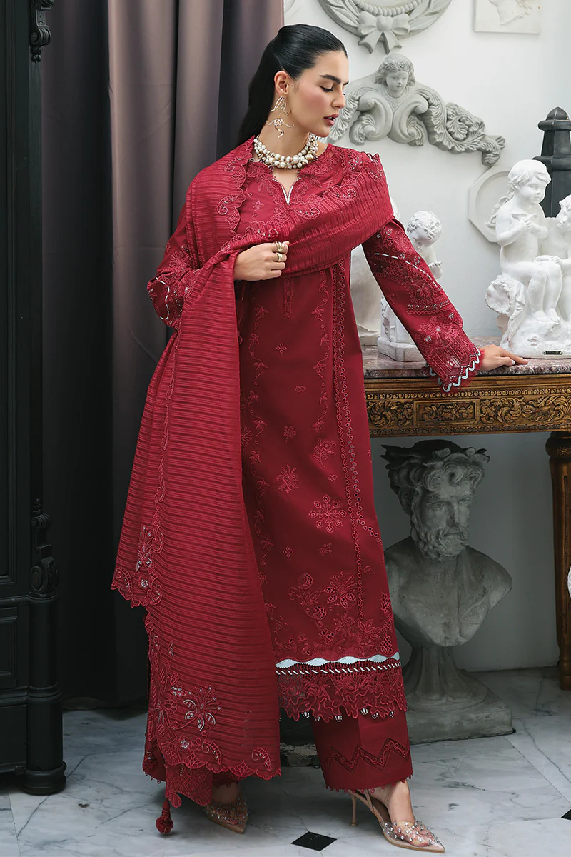 Qalamkar Q line Embroidered Suit