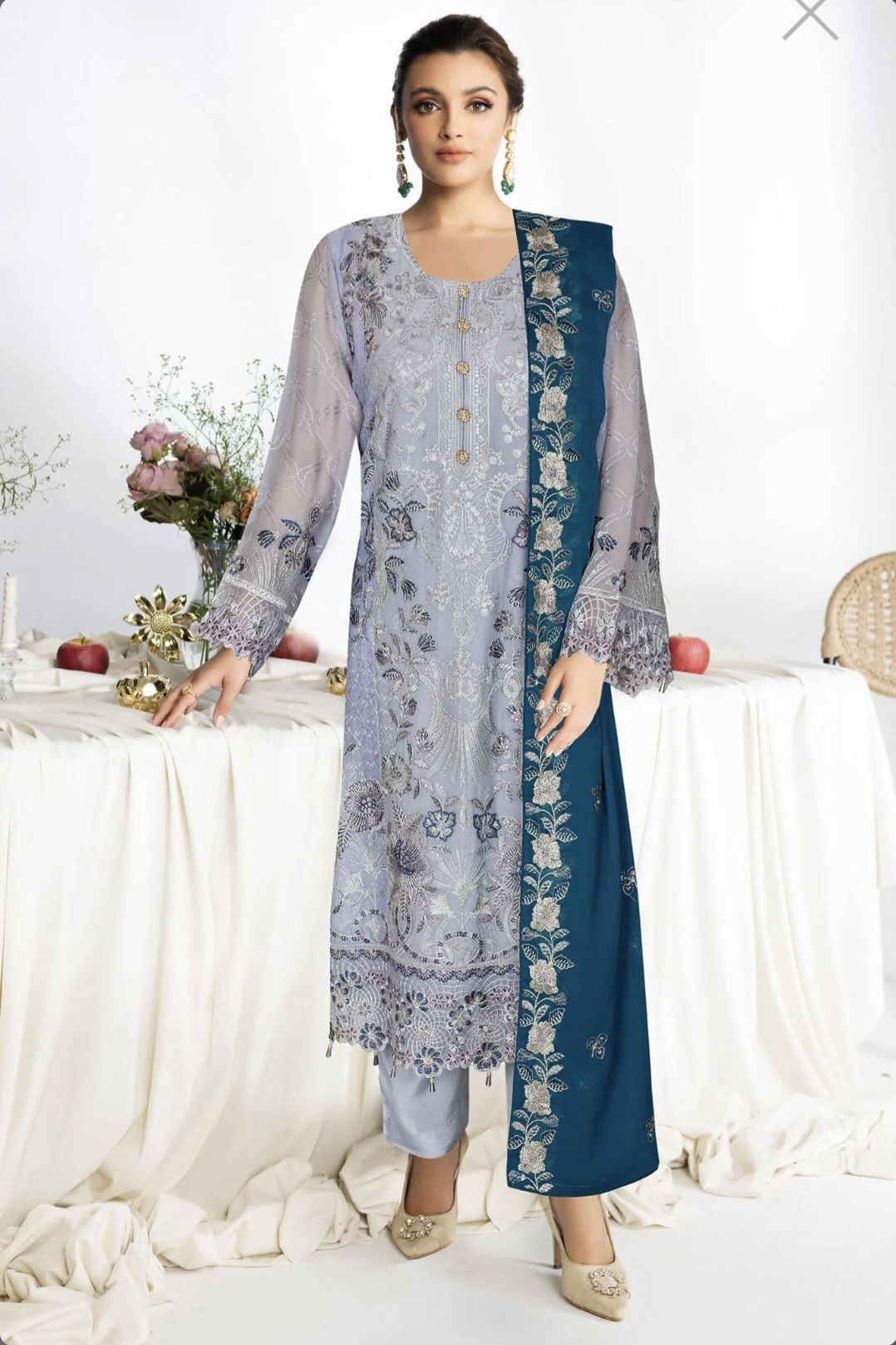 Ramsha Fully Embroidered Semi Stitched Suit