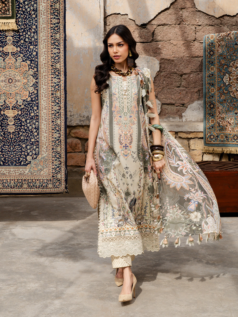 Jade Embroidered Lawn Suit