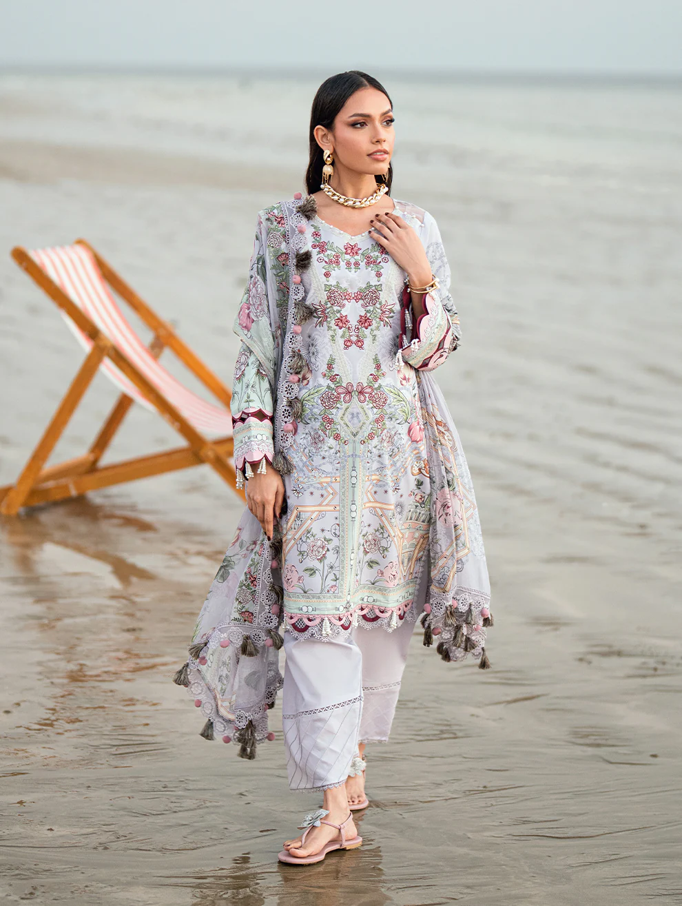 Jade Embroidered Suit