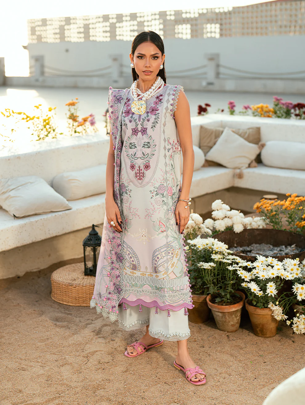 Jade Embroidered Suit