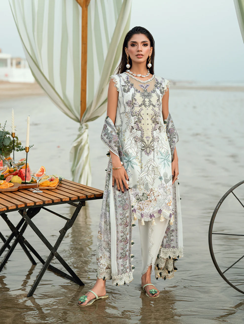 Jade Embroidered Suit