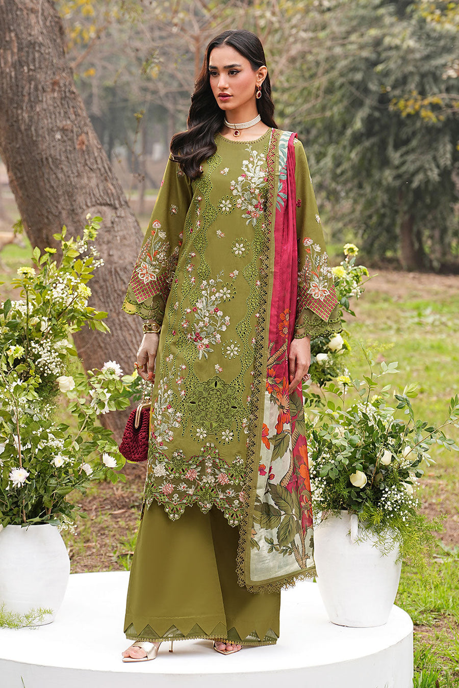Ramsha 3Pc Embroidered Lawn Suit