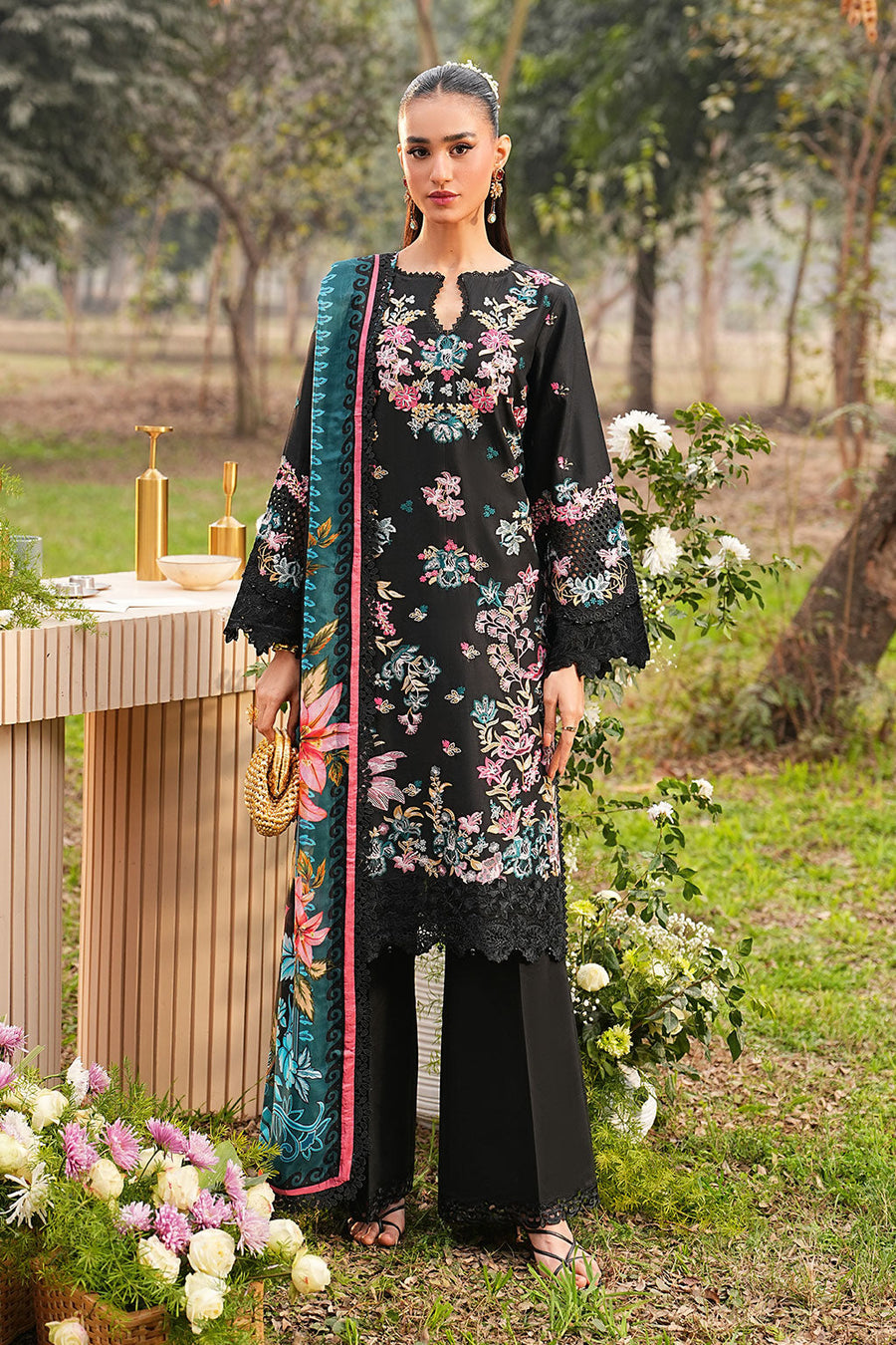 Ramsha 3Pc Embroidered Lawn Suit