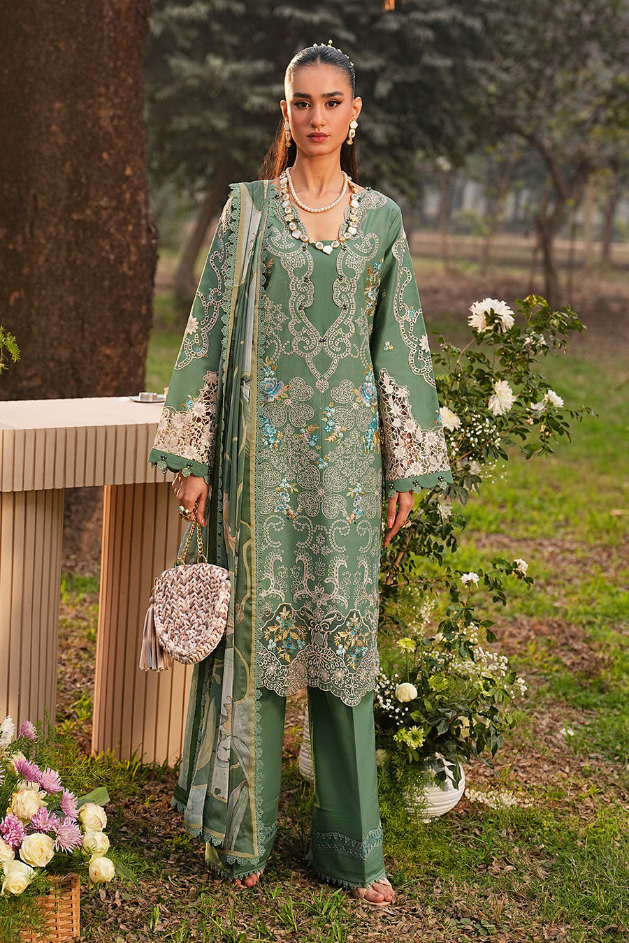 Ramsha 3Pc Embroidered Lawn Suit