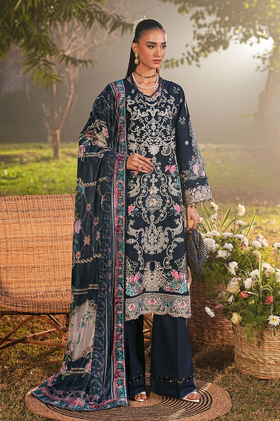 Ramsha 3Pc Embroidered Lawn Suit