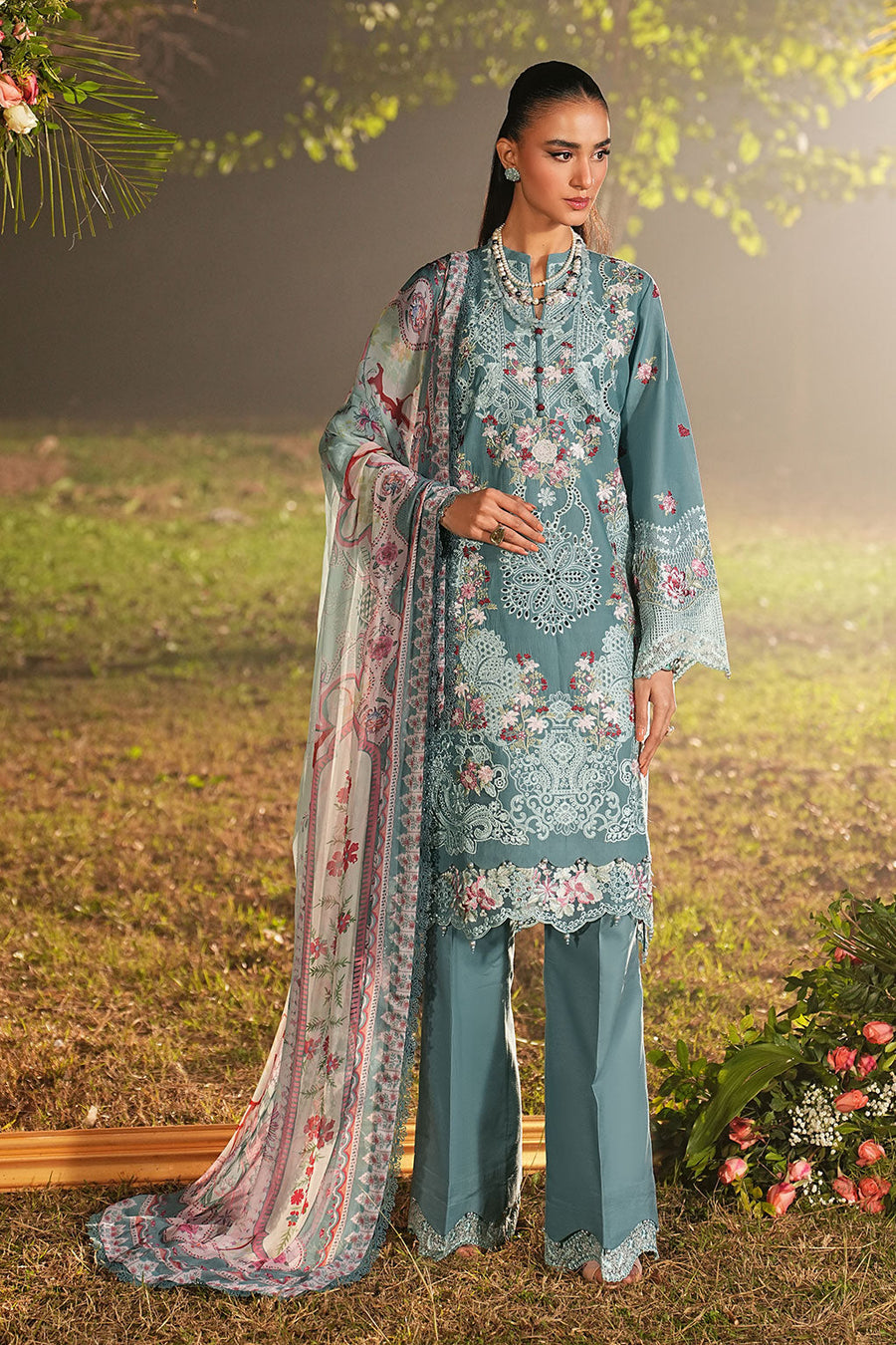 Ramsha 3Pc Embroidered Lawn Suit