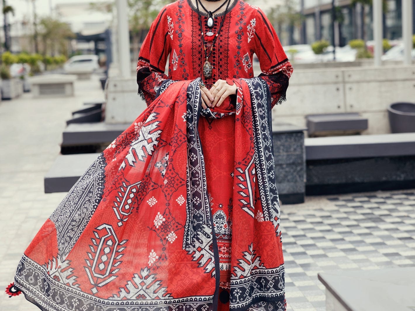Almirah Cambric Embroidered Suit