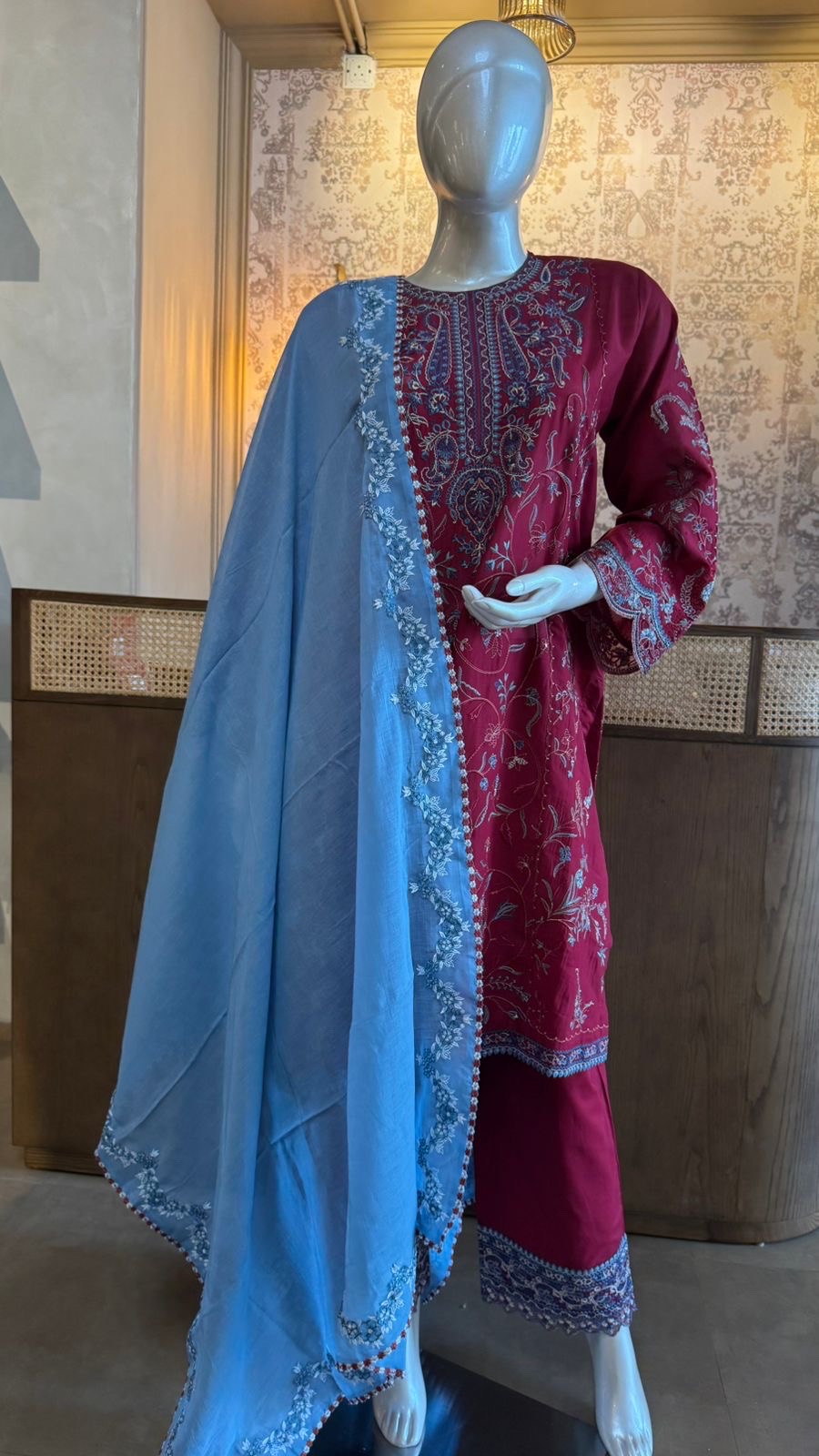 Zara Shahjahan Embroidered Suit