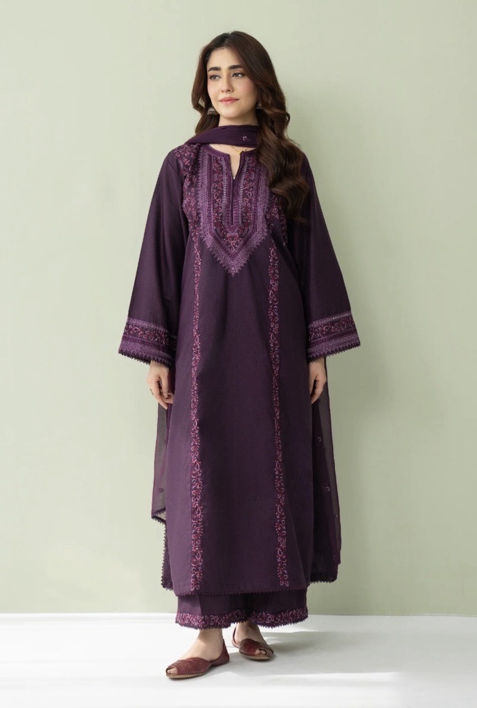 Stitched Embroidered Lawn Suit