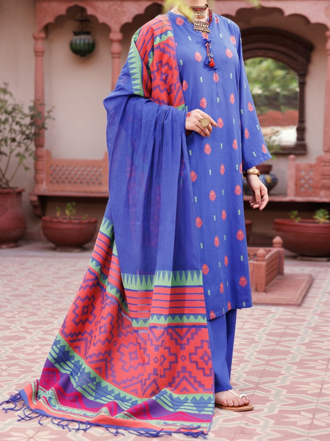 Almirah Yarn Dyed Stitched Suit