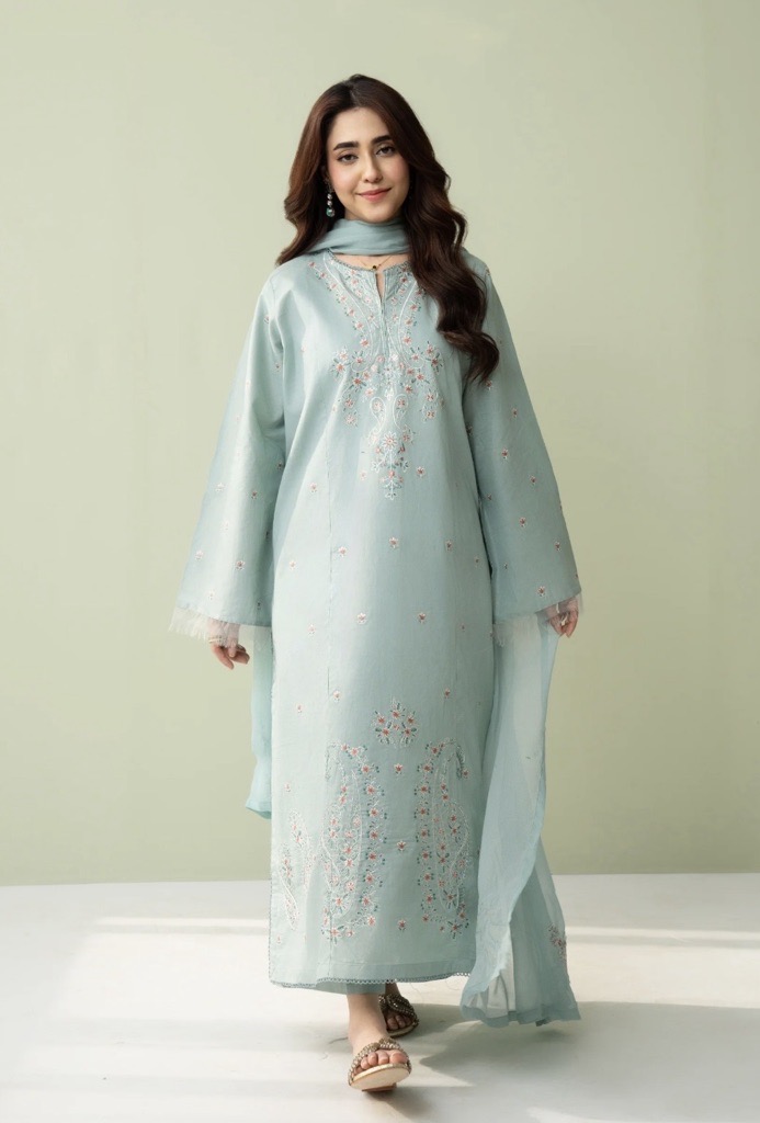 Stitched Embroidered Lawn Suit