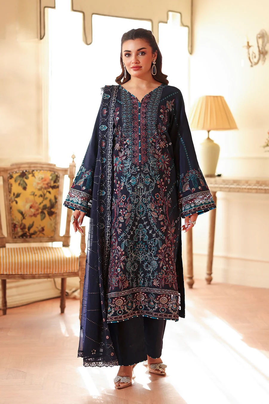 Ramsha Premium Raw Silk Embroidered Suit