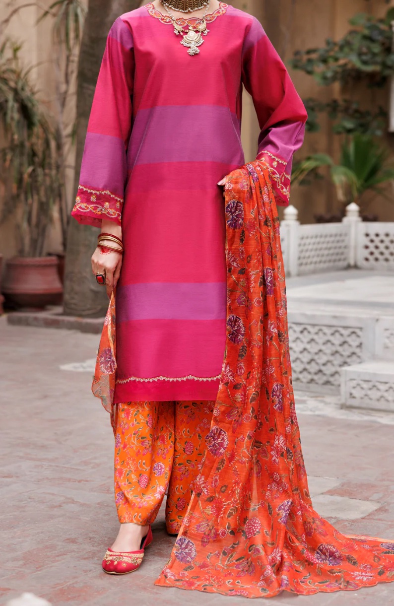 Almirah FUCHSIA YARN DYED Embroidered Pret