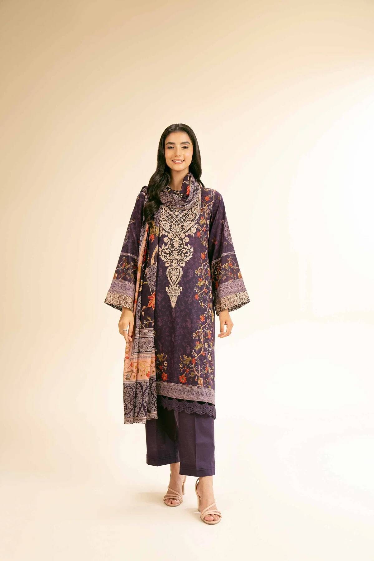 NISHAT Digital Printed Embroidered Suit