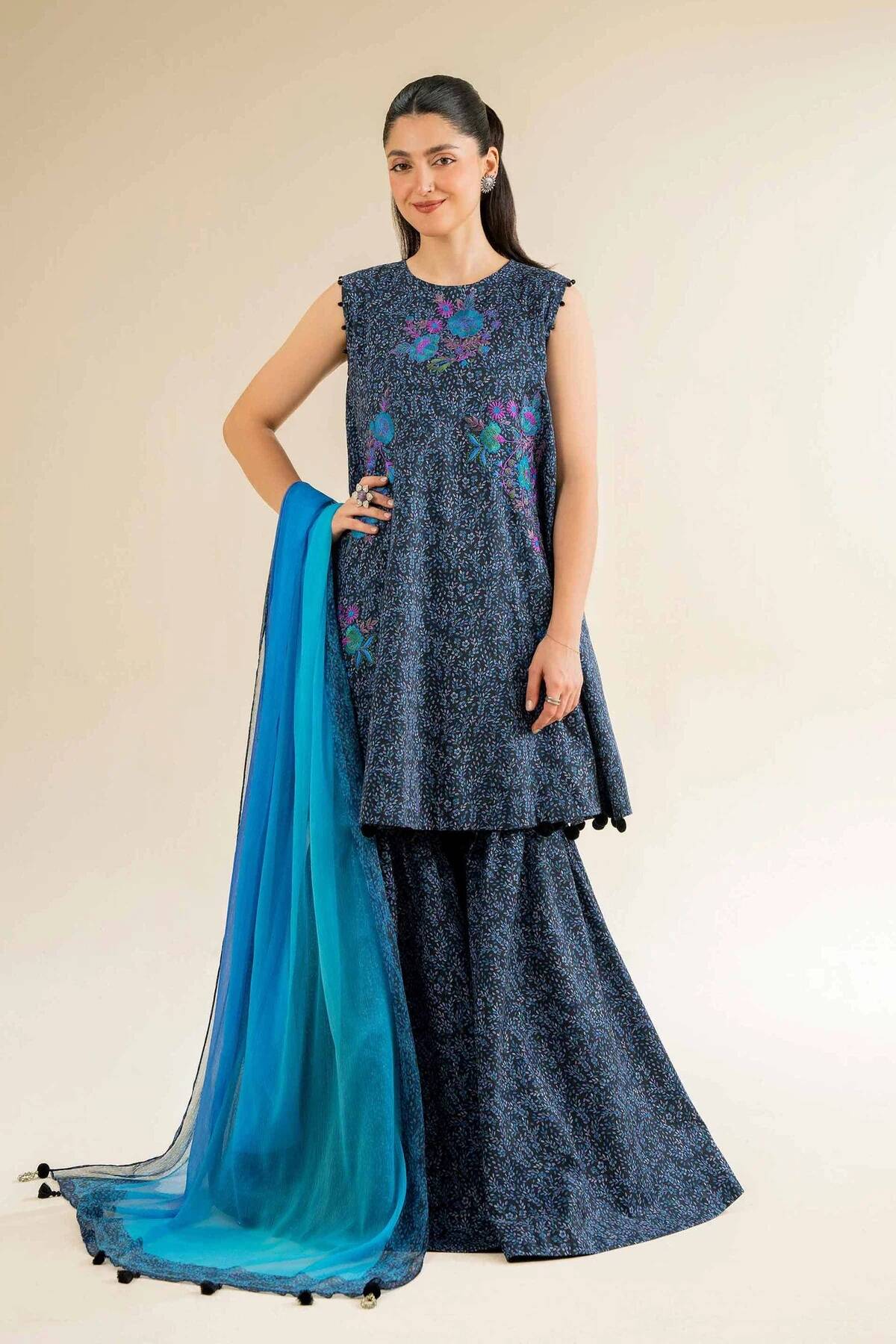 NISHAT Printed Embroidered Suit