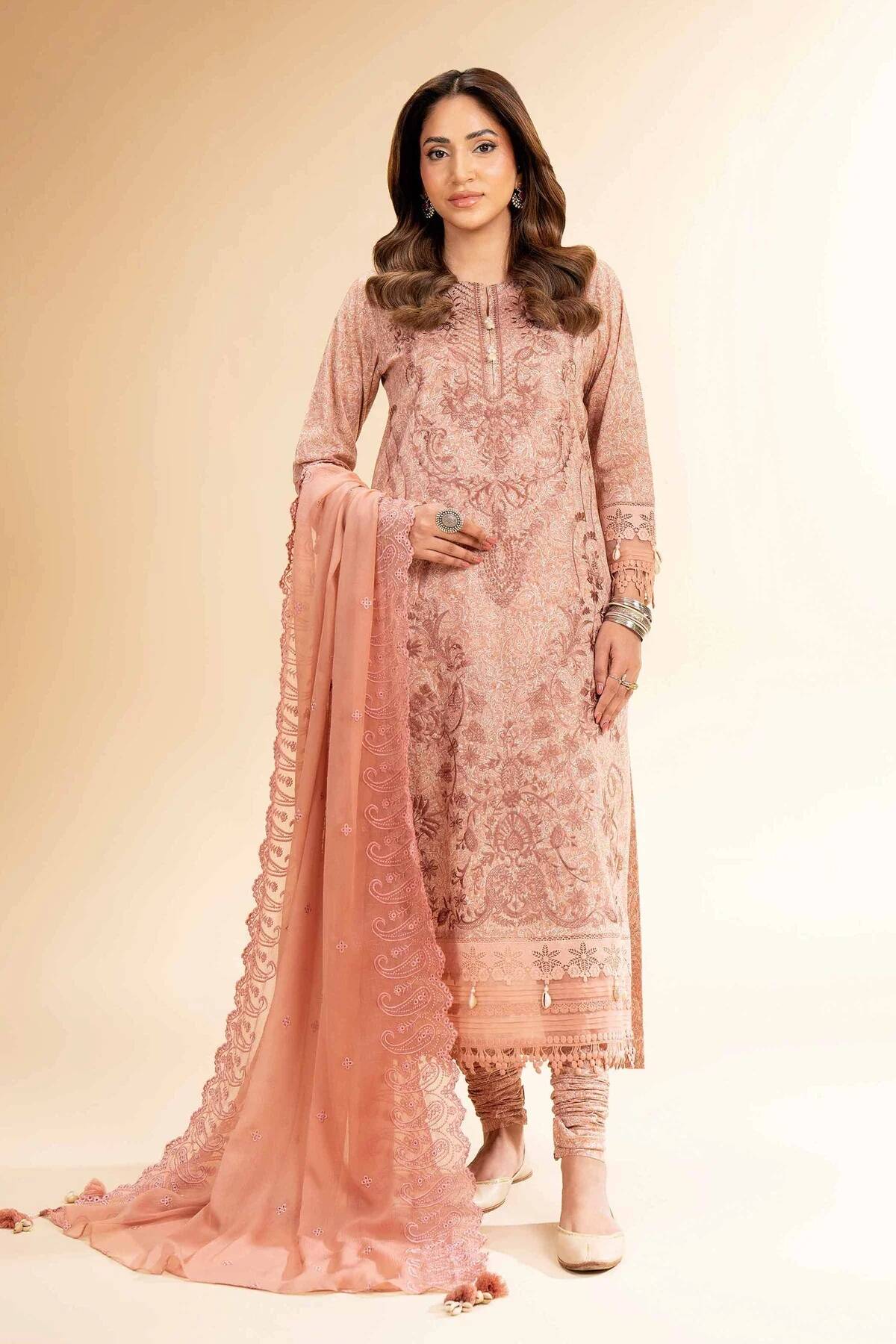 Nishat Printed Embroidered Suit