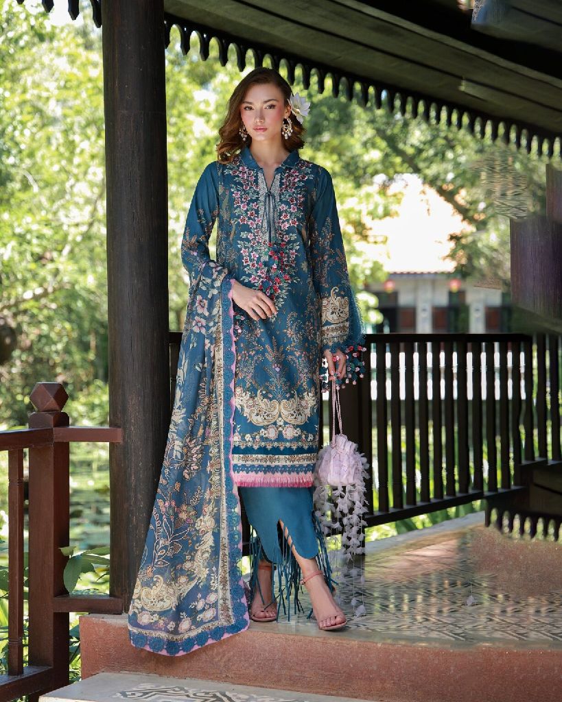Jade Embroidered Lawn Suit