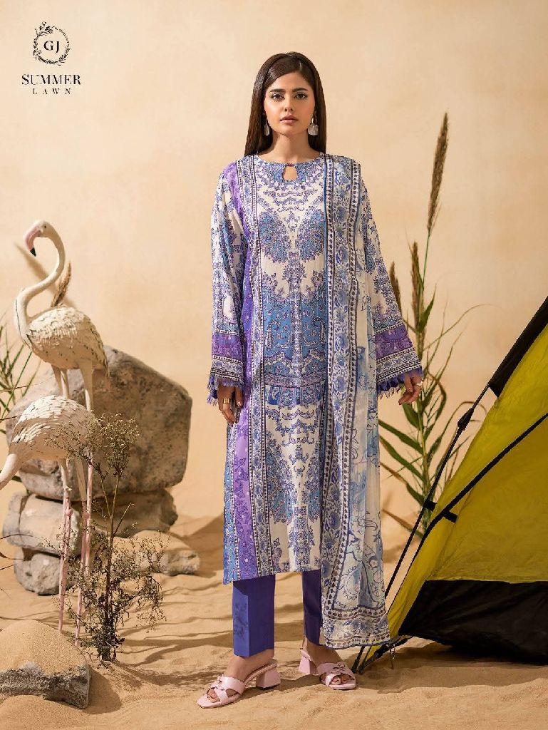 Printed Lawn Suit with Chiffon Dupatta