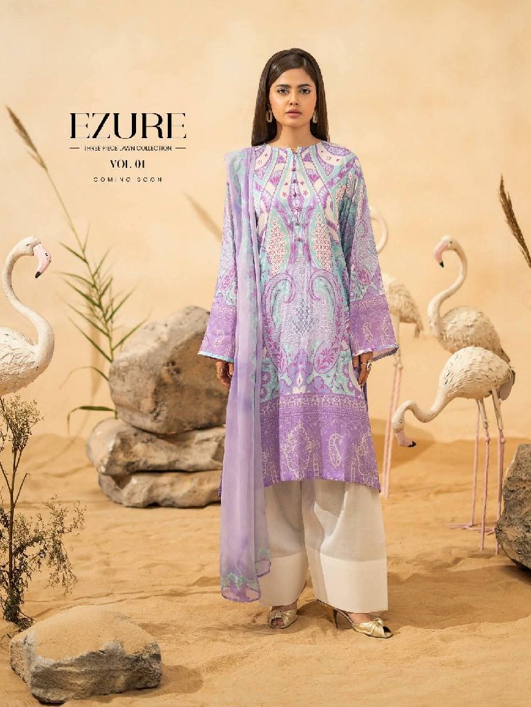 Printed Lawn Suit with Chiffon Dupatta