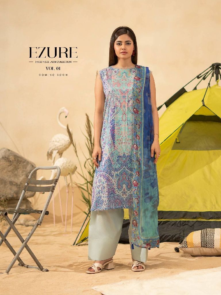 Printed Lawn Suit with Chiffon Dupatta