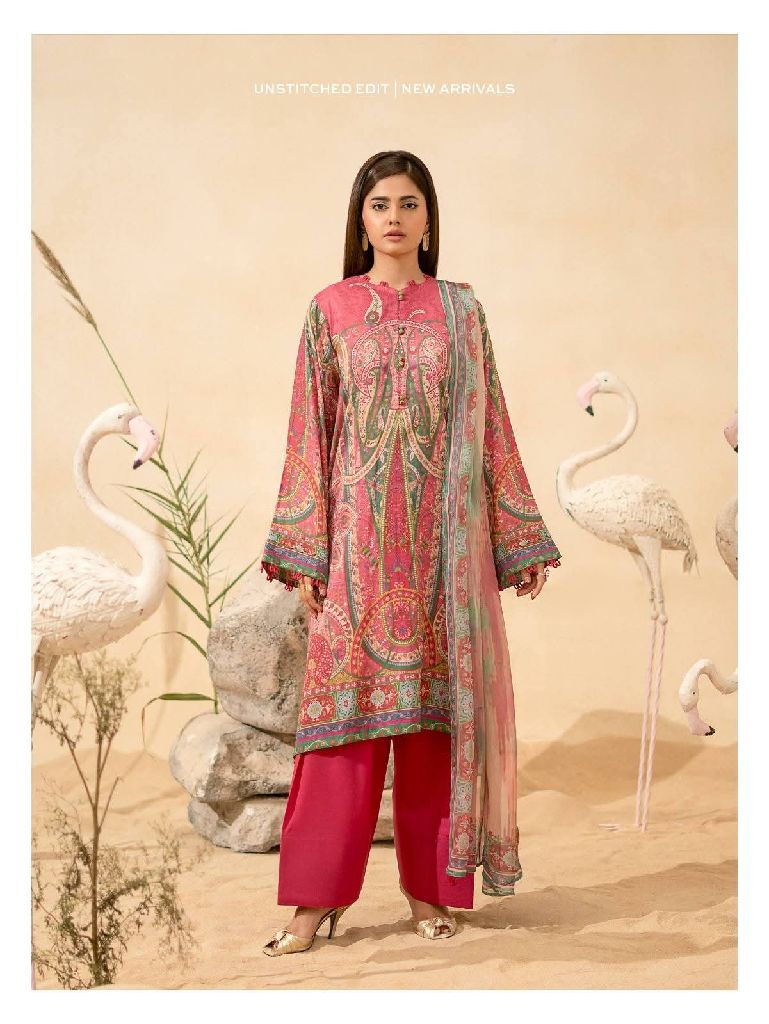 Printed Lawn Suit with Chiffon Dupatta